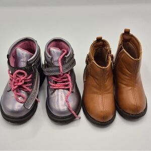 Carter's Kids Boots - Metallic Gray and Brown